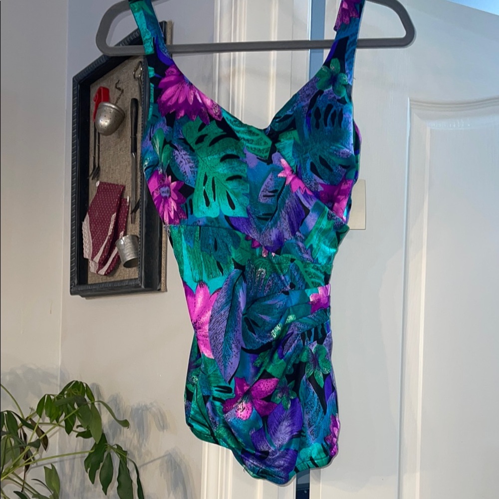 Tropical Print One-Piece Swimsuit